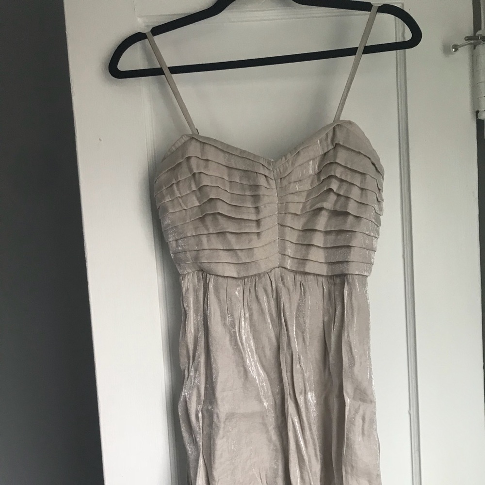 Silence & Noise Metallic Back Zip Dress I’m Cream